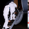 Photo collage of health professionals wearing protective gear while transporting an Ebola patient and Health CS Aden Duale at a press conference addressing Ebola preparedness in Kenya. (Image: WHO-NTV)