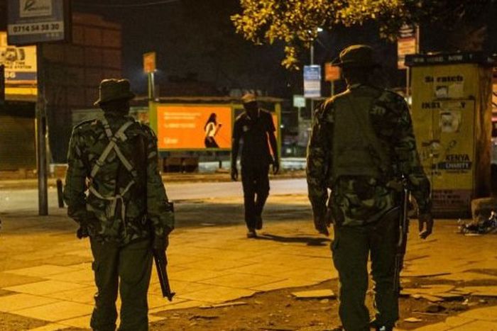 Police conducting a patrol in Nairobi