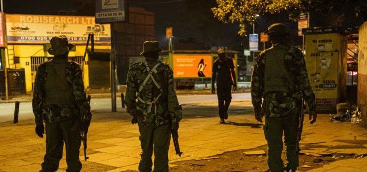 Police conducting a patrol in Nairobi