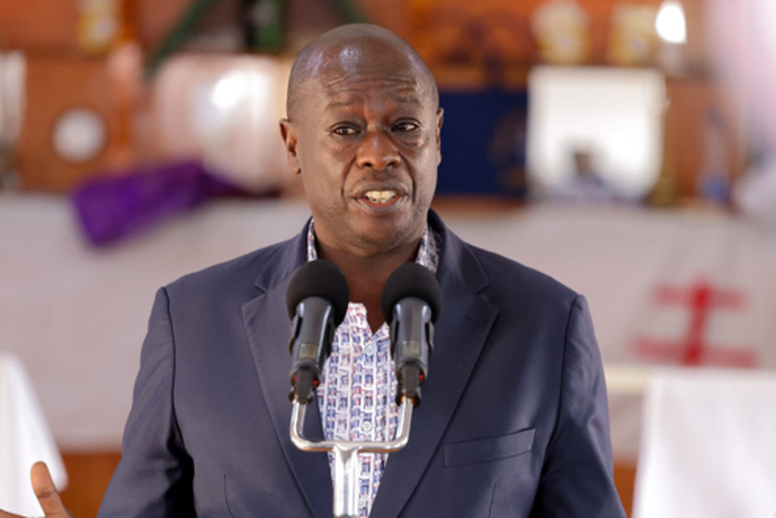 Former Deputy President Rigathi Gachagua speaking during a past church service