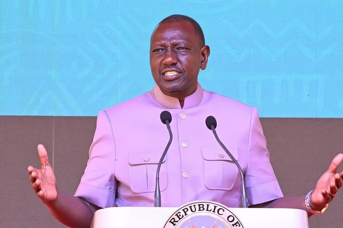 President William Ruto speaking during a past function