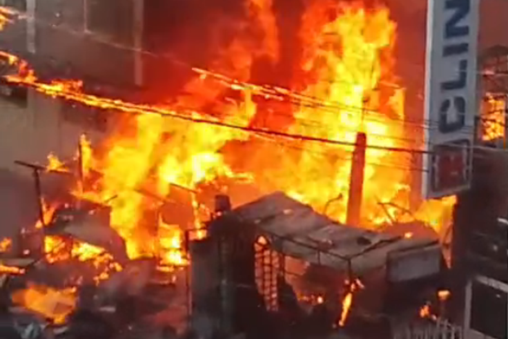 Screengrab showing the site of a gas depot explosion in Donholm