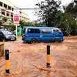 Past image: Vehicles wade through water in Nairobi, capital of Kenya, April 24, 2018