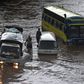 Vehicles partially submerged in floodwater following heavy rains in Nairobi, Kenya
