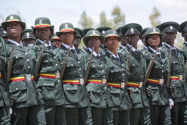 Kenya Prisons Service officers during a passout parade