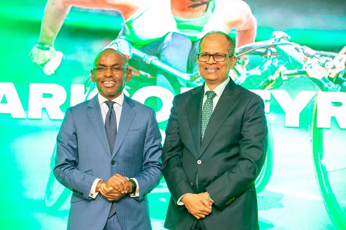 From left, Dr. Peter Ndegwa, Group CEO Safaricom PLC and Dilip Pal, Group Chief Finance and Innovation Officer Safaricom PLC