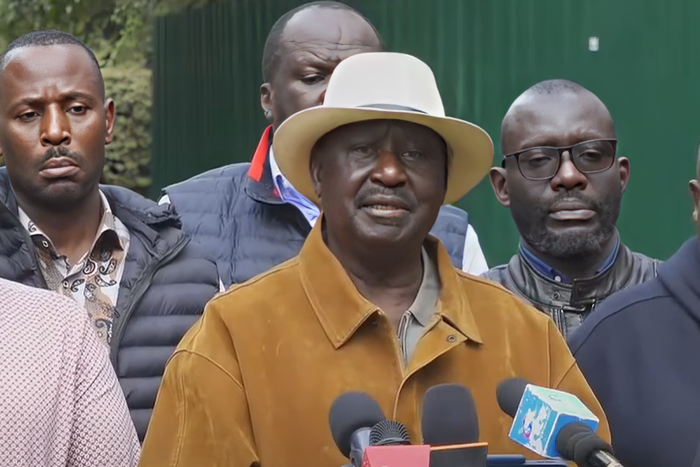 ODM Leader Raila Odinga during a media briefing on July 7, 2025