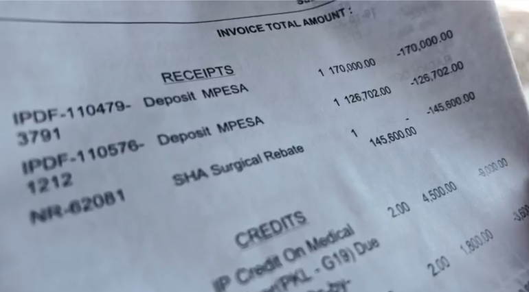 Leonard Patrick Kinyua's hosptial bill