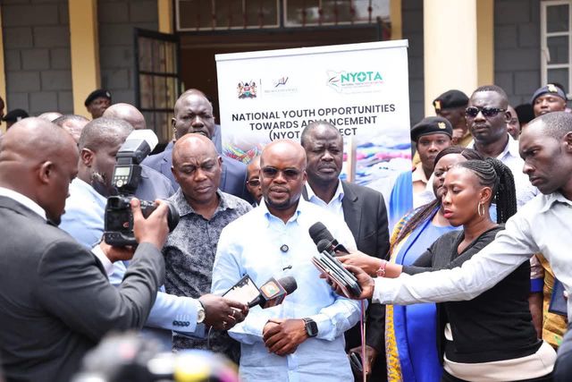 Interior PS Raymond Omollo during a sensitisation event for the National Youth Opportunities Towards Advancement (NYOTA) Project