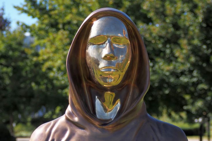 A bust of Satoshi Nakamoto, creator of bitcoin, erected in the Graphisoft Park in Budapest, Hungary