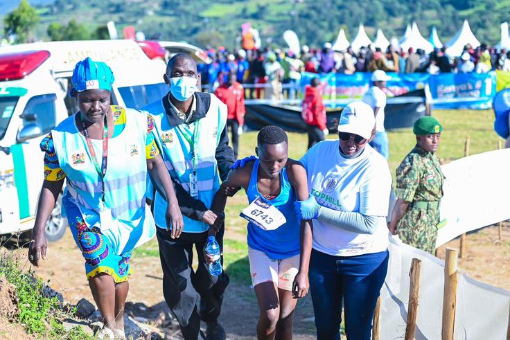 Community Health Promoters impress Health PS at the Great Chepsaita Cross Country