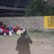 Girls stranded outside St Anne's Girls Secondary School in Nairobi