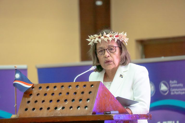 Hilda Heine, President of the Marshall Islands and the first female head of state in the Pacific Islands region