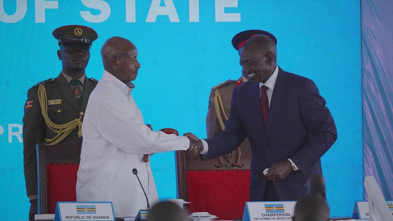 President William Ruto hands over the EAC chairmanship to Uganda's Yoweri Museveni