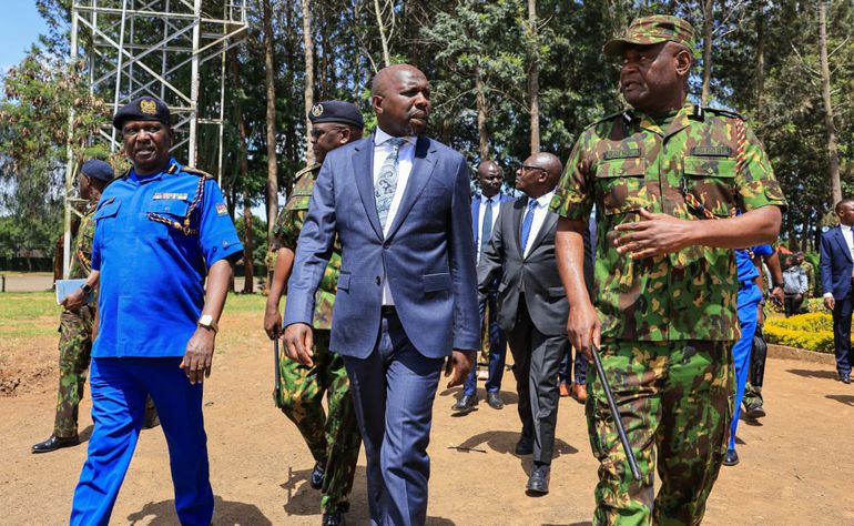 Interior CS Kipchumba Murkomen at Kiganjo Police Training College