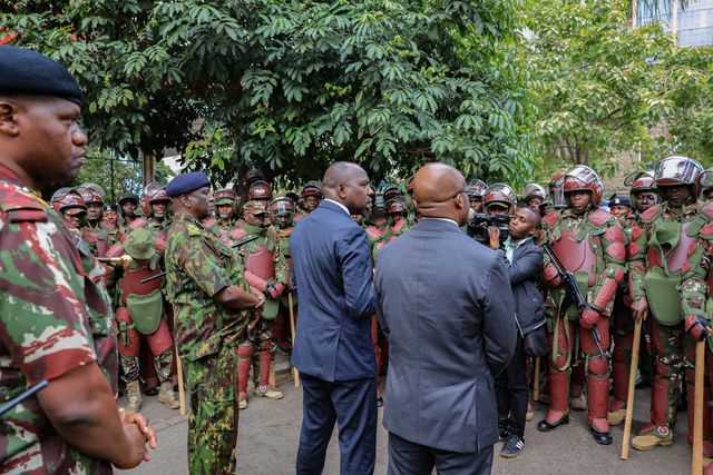 Interior CS Kipchumba Murkomen addressing police officers on July 7, 2025