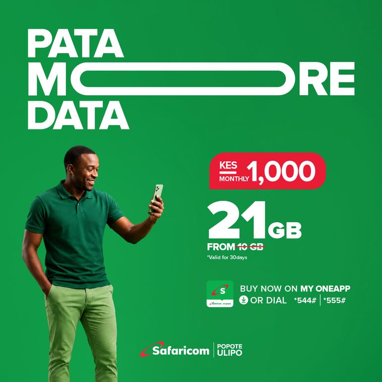 In the Safaricom Pata More campaign, popular daily internet bundles have been significantly expanded at the same price point (Image: Files)