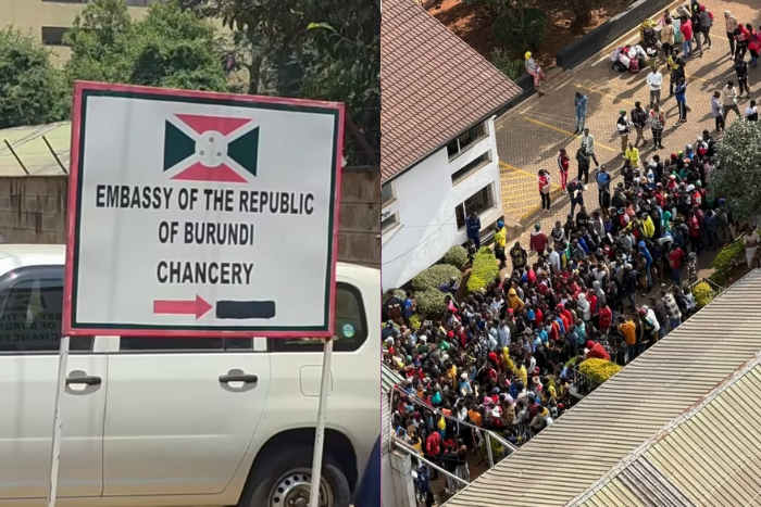 Hundreds of Burundians gathered at the Embassy of Burundi along Dennis Pritt Road in Nairobi, with many seeking passports, emergency travel documents and other paperwork on September 7, 2026. (Image: UGC)