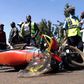 An accident scene involving a boda boda in Kenya