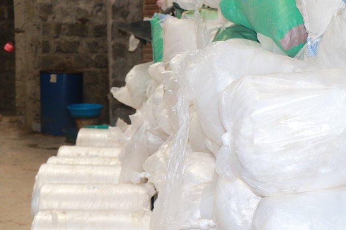 An image of the 90,695 single-use banned plastic bags seized by the National Environment Management Authority (NEMA) on October 7, 2026.(Image:NEMA)