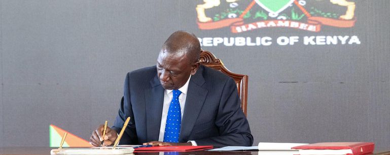 President William Ruto speaking after signing the National Infrastructure Bill at State House, Nairobi