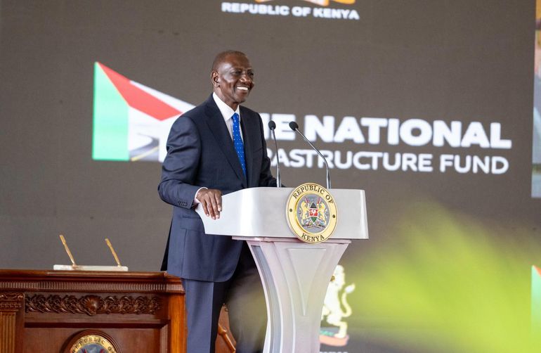 President William Ruto speaking after signing the National Infrastructure Bill at State House, Nairobi
