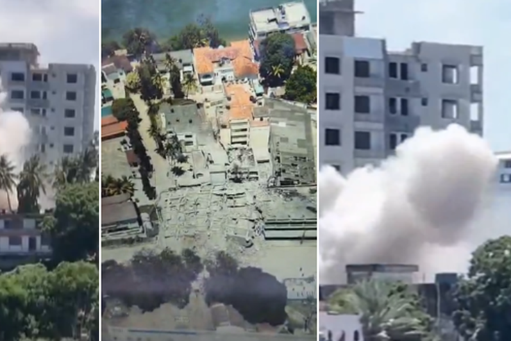 On April 9, 2025, the Kenya Defence Forces (KDF) executed a controlled demolition of the eleven-storey structure in Mombasa, which had been slowly sinking since April 2, 2025.