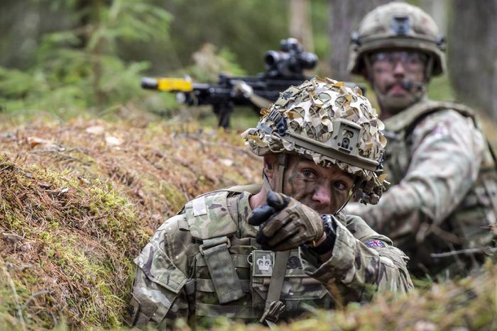 British military troops during an exercise