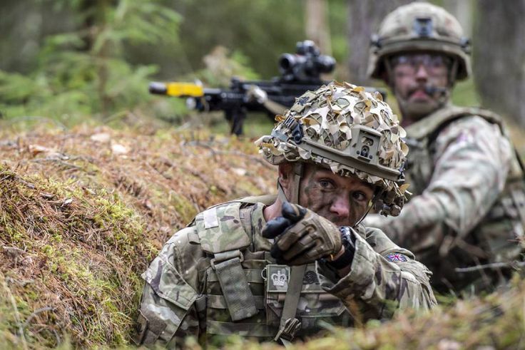 British military troops during an exercise