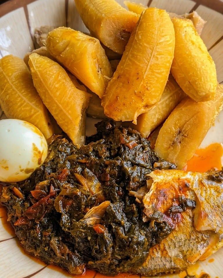 Plantains & Kontomire stew (Image: Files)