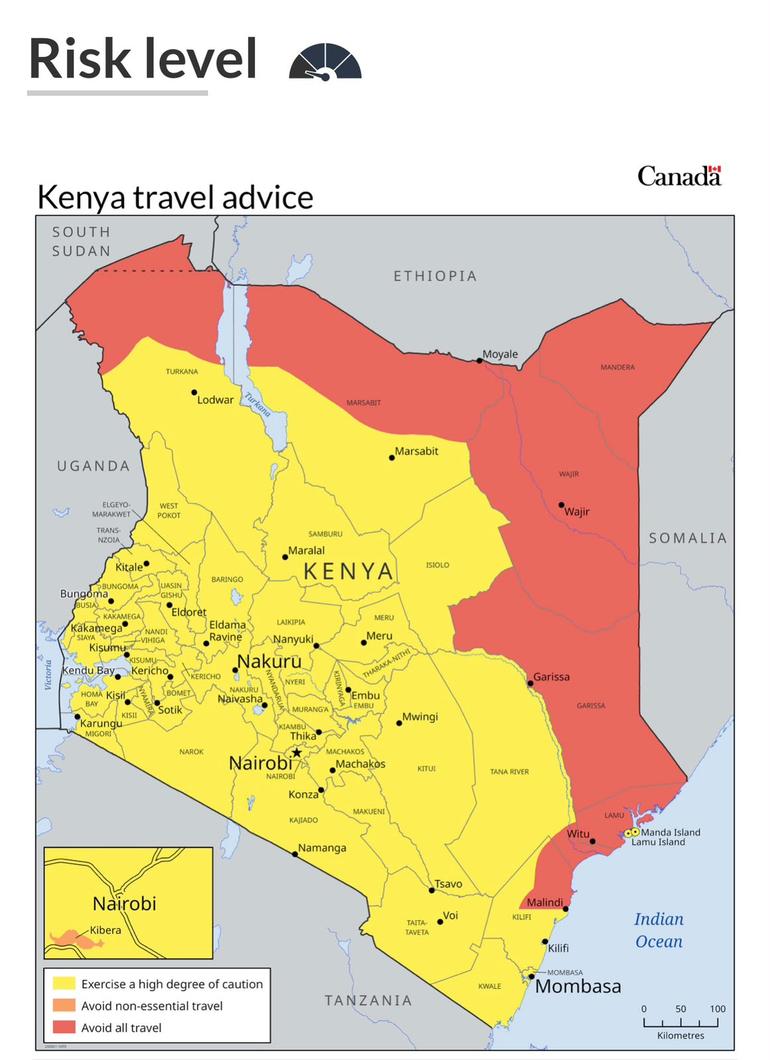 Canada issues travel advisory over Kenya