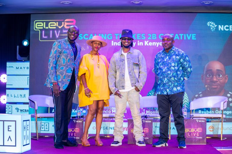 Amb. Ted Kwaka – Creative Economy Champion(left), Linda Murithi – Founder, The Core Fashion Roundtable Talks, Morris Kobia – Founder & CEO, ELEV8 (Producer MOTIF DI DON) & Reuben Odanga – Founder & Creative Producer, Multan Productions