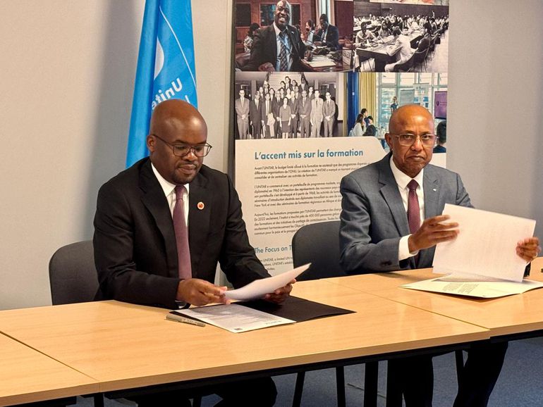 Principal Secretary in the State Department for Internal Security and National Administration, Raymond Omollo, and Evariste Karambizi, Director of UNITAR’s Division for Peace.