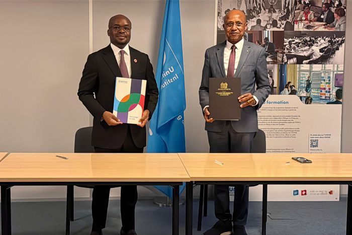 Principal Secretary in the State Department for Internal Security and National Administration, Raymond Omollo, and Evariste Karambizi, Director of UNITAR’s Division for Peace.