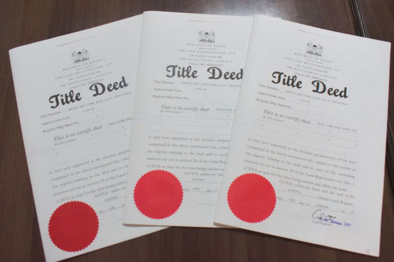 An image of a sample title deed