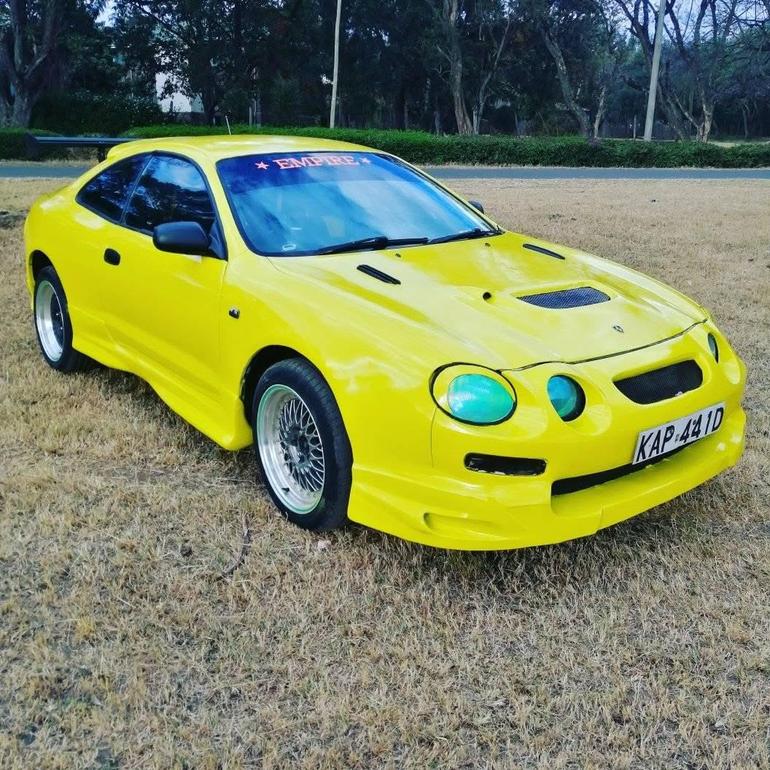 A well-polished Toyota Celica, one of the gems in the Nakuru-based Empire 007 classic car collection (Image: Files)