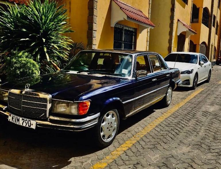 A privately-owned Kenyan classic 1974 w116 450 Se Mercedes Benz sedan with a stock 6900 cc V8 engine on a street in Nairobi (Image: Files)