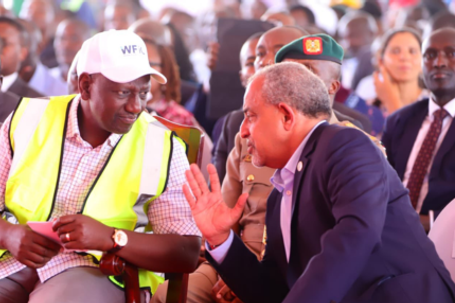 File image of President William Ruto with businessman Suleiman Shahbal