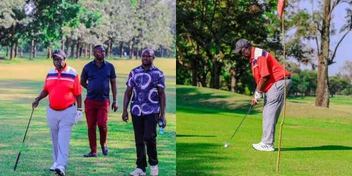 ODM leader Obura Oginga playing golf. Image:(Obura Oginga)
