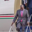 President William Ruto disembarking from his presidential jet