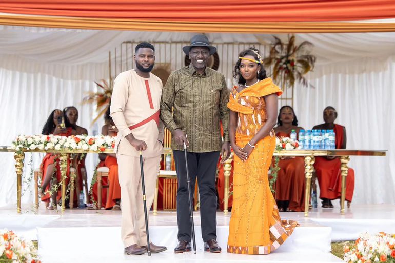 President Ruto attended the engagement ceremony of Sandra Chesergon, daughter of Moiben MP Phylis Bartoo in Kimumu, Uasin Gishu County