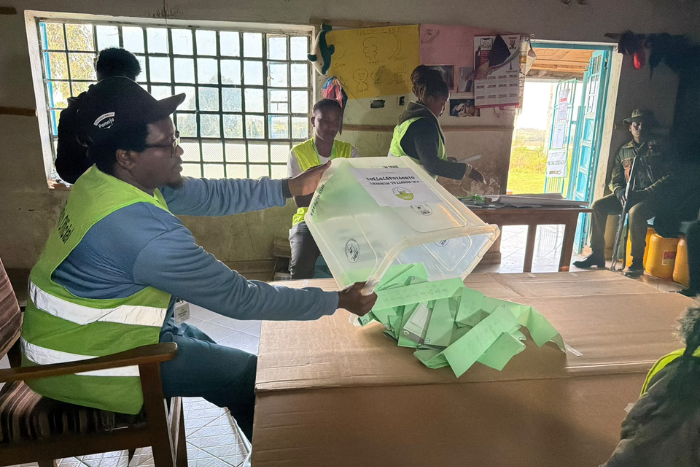 IEBC official during a past byelection exercise