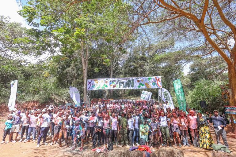 Participants at an event organised by Green Generation Initiative (GGI) in Oloolua Forest, Turaco Camp to mark Mazingira Day on October 10, 2026. 2,000 indigenous trees were planted during the exercise.