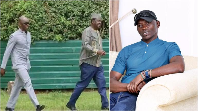 The late Raila Odinga with his longtime bodyguard Maurice Ogeta.