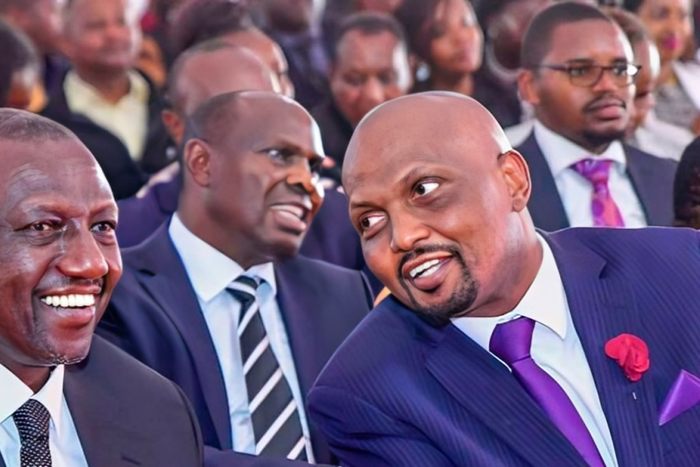President William Ruto with his economic advisor Moses Kuria during a past event