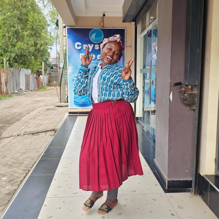 Content creator Hyder Kinoti shows off her 'Murima Mother' costume at a recent phot shoot (Image: Facebook)