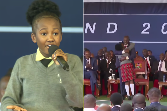 Young Fortune with President William Ruto at the Beyond 2030 event held at KICC