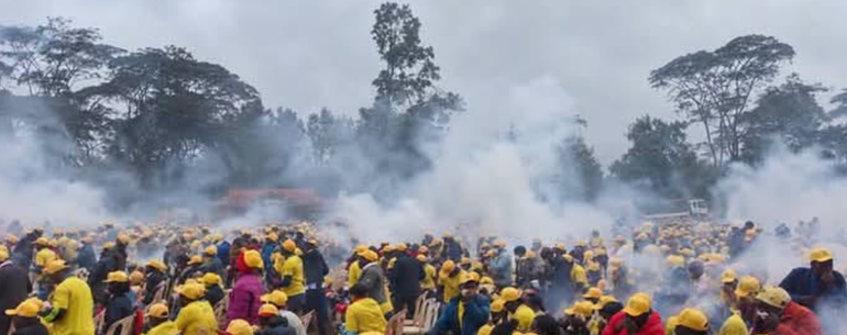 Scores injured, cars burnt as police fire tear gas at DP Kindiki’s event in Embu