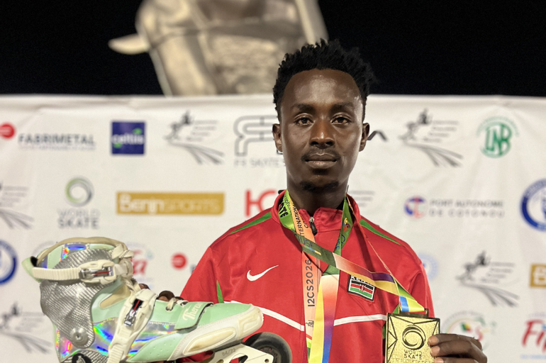 Kenyan freestyle skater Kevin Kiarie Ruhiu