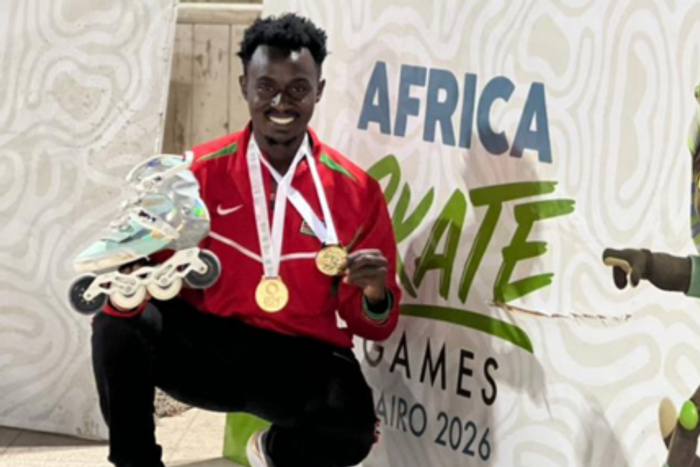Kenyan freestyle skater Kevin Kiarie Ruhiu
